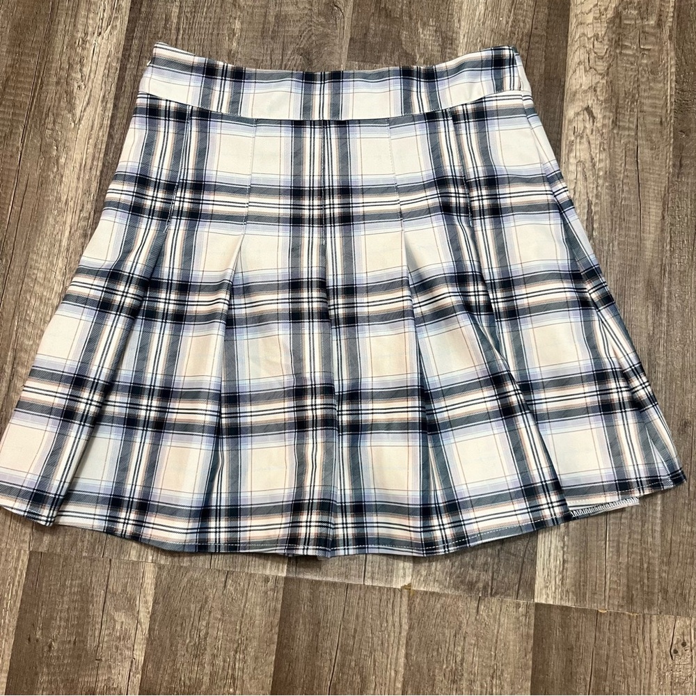 Papaya Black and White Plaid A-Line Skirt Sz M